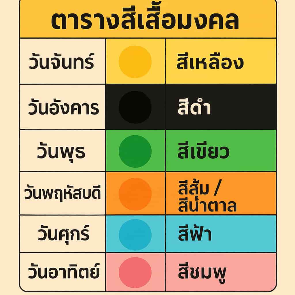 สีเสื้อมงคล